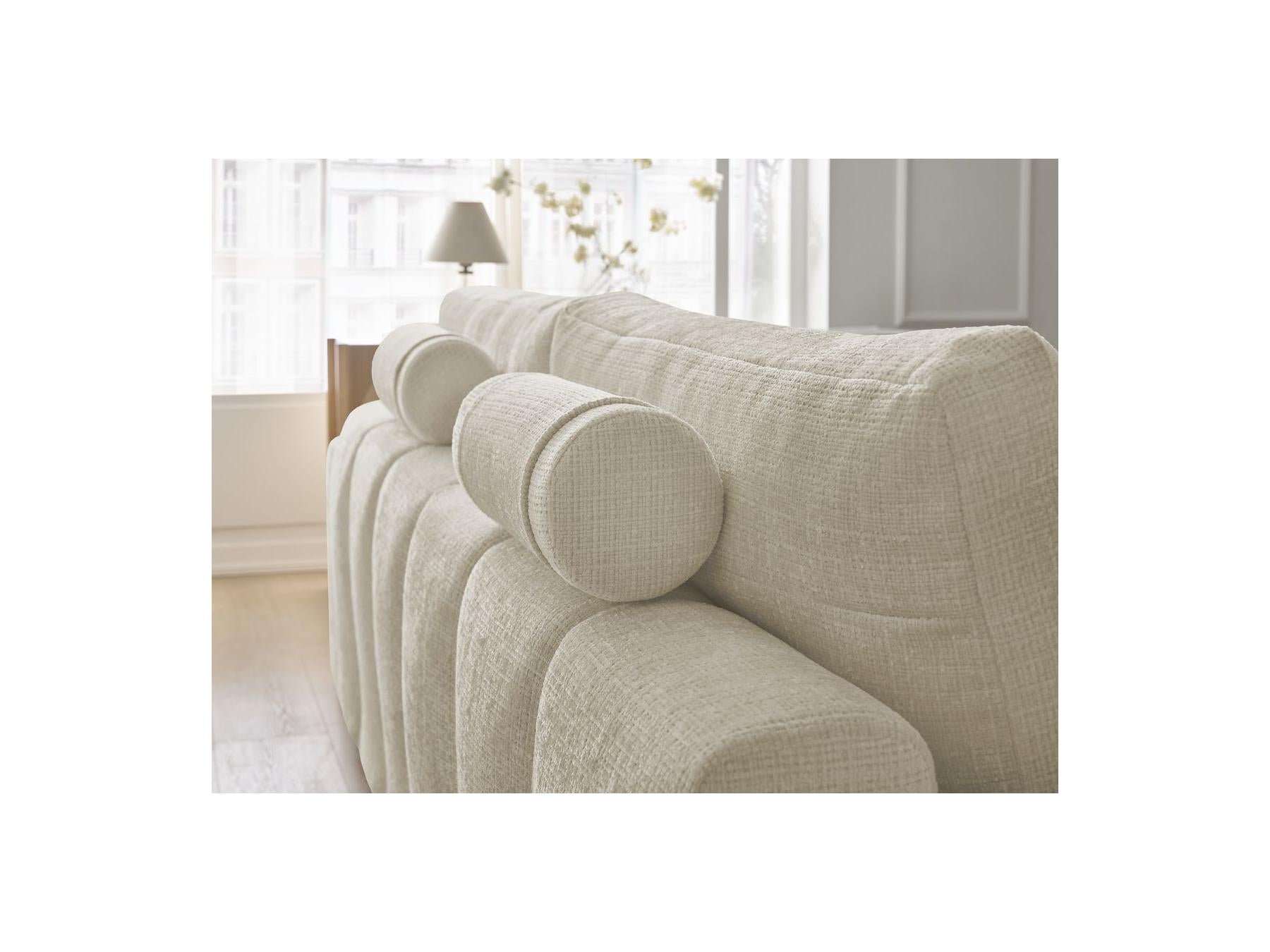 Anakin - Canapé Droit Convertible Coffre - Tissu Texturé - 2 Coussins