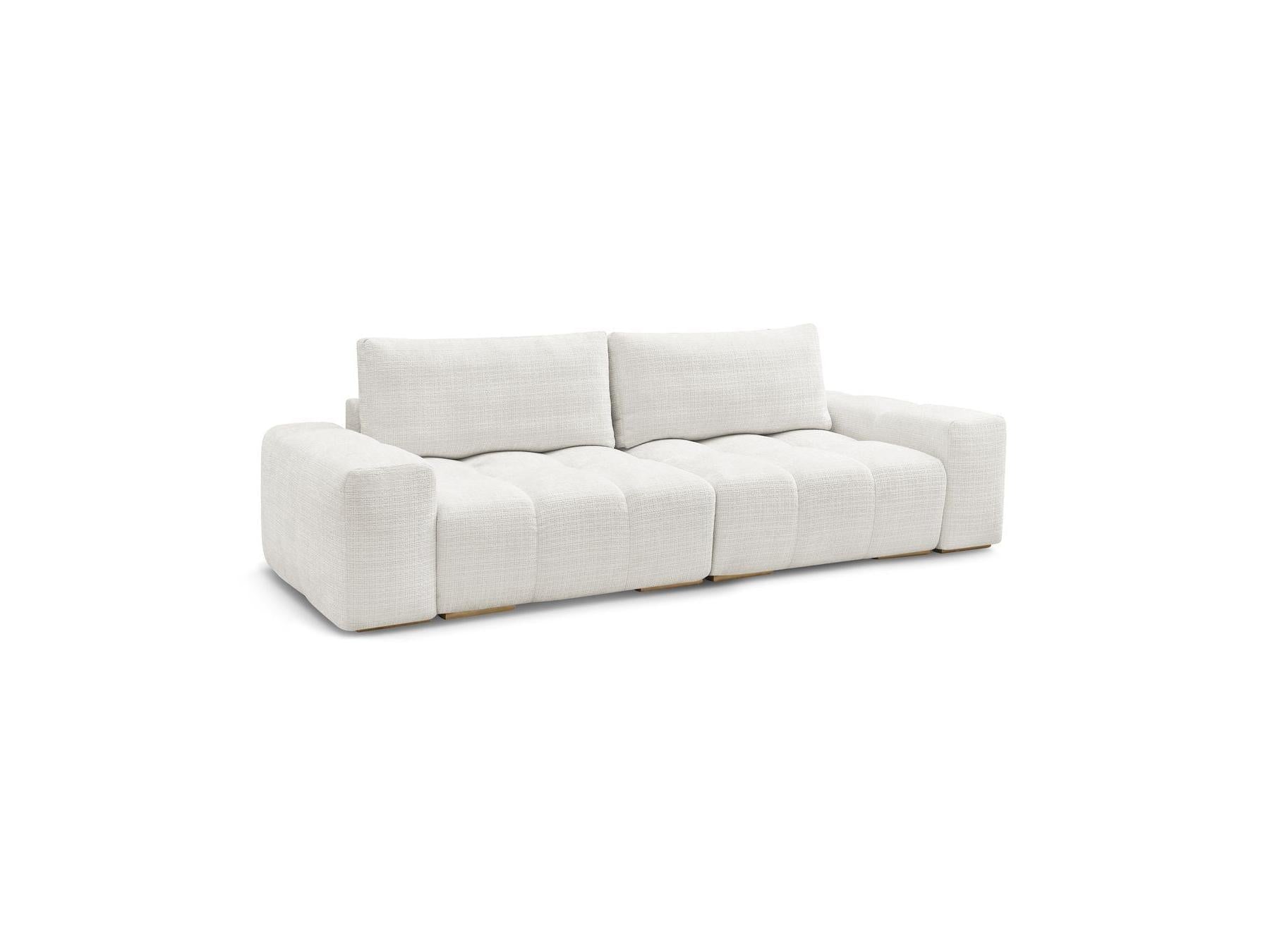 Anakin - Canapé Droit Convertible Coffre - Tissu Texturé - 2 Coussins