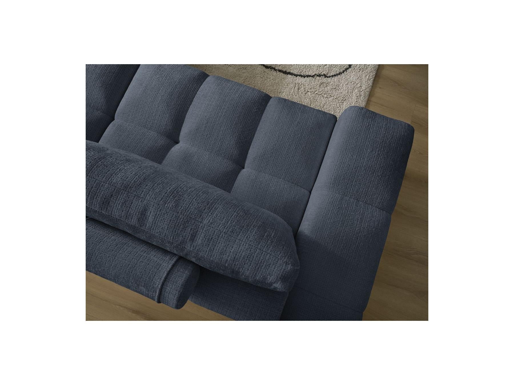 Anakin - Canapé Droit Convertible Coffre - Tissu Texturé - 2 Coussins