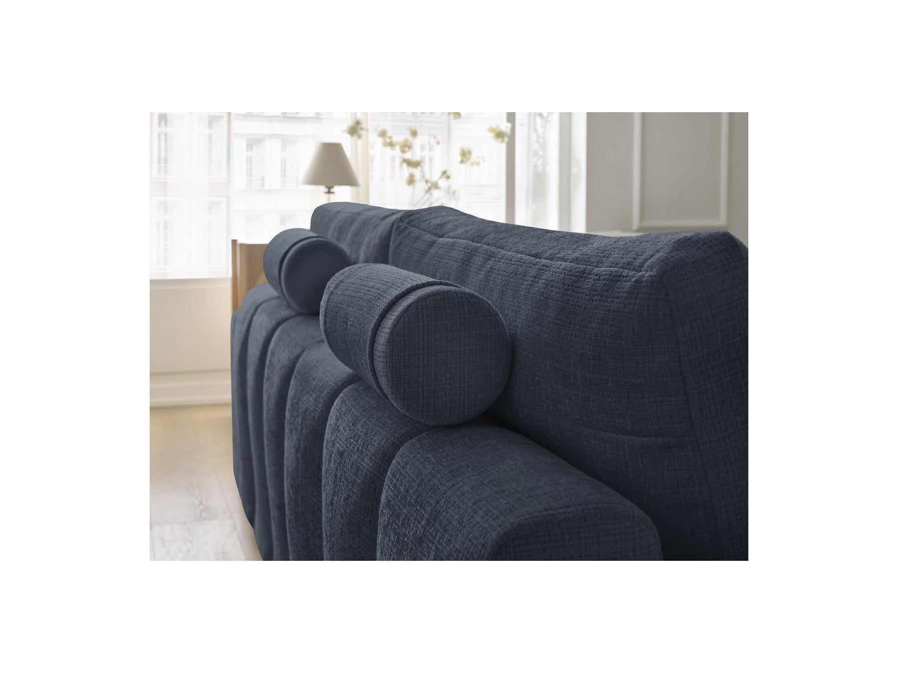 Anakin - Canapé Droit Convertible Coffre - Tissu Texturé - 2 Coussins