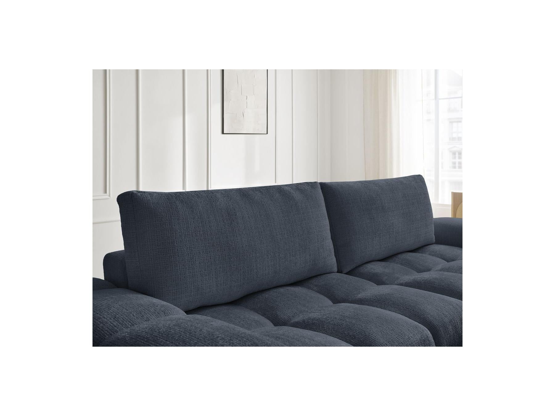 Anakin - Canapé Droit Convertible Coffre - Tissu Texturé - 2 Coussins