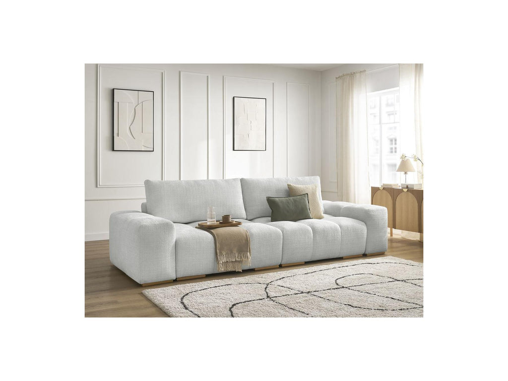 Anakin - Canapé Droit Convertible Coffre - Tissu Texturé - 2 Coussins