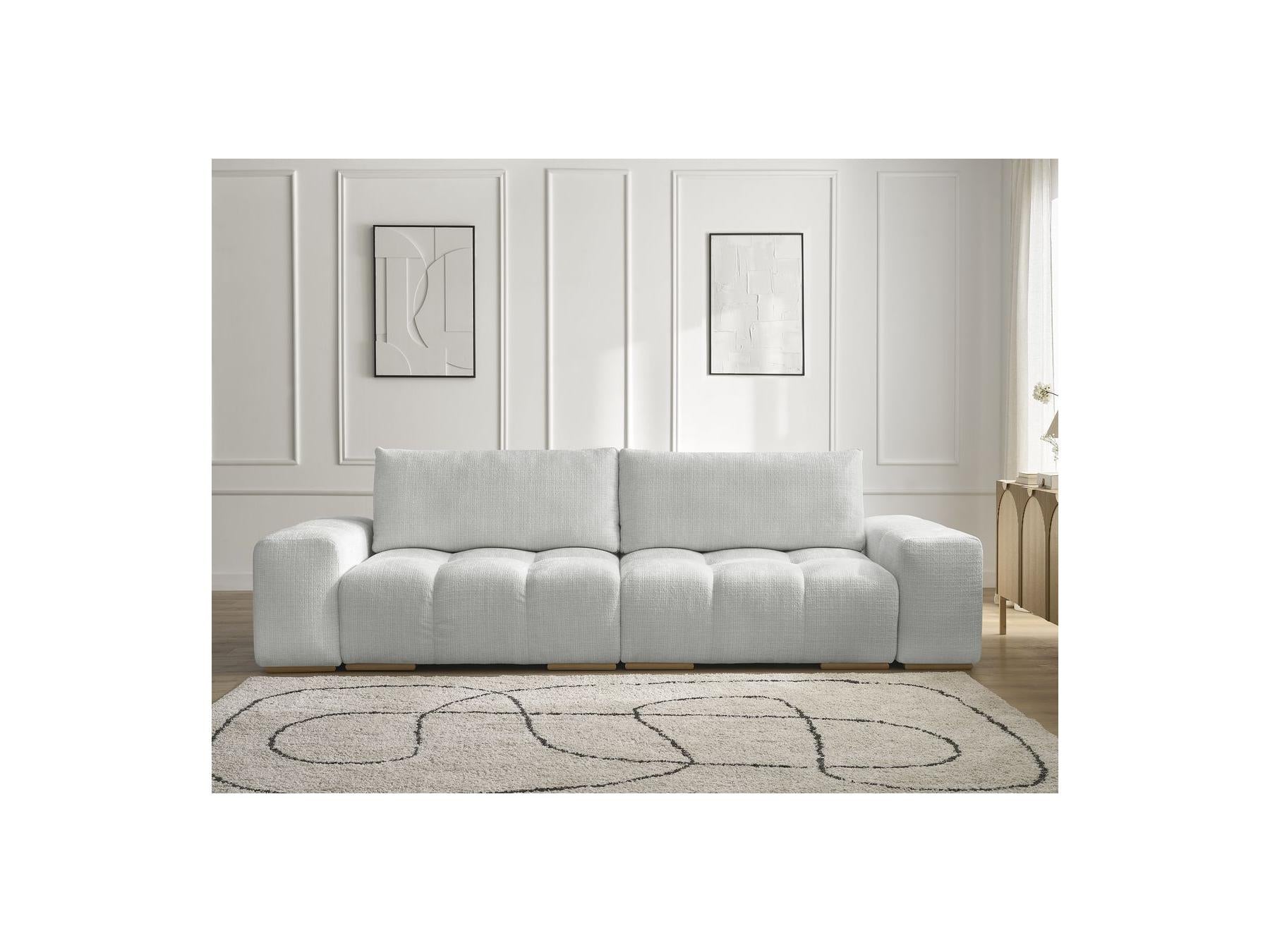 Anakin - Canapé Droit Convertible Coffre - Tissu Texturé - 2 Coussins