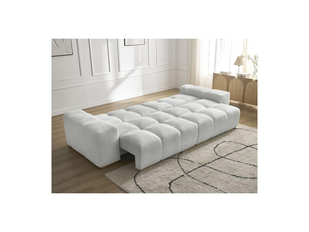 Anakin - Canapé Droit Convertible Coffre - Tissu Texturé - 2 Coussins