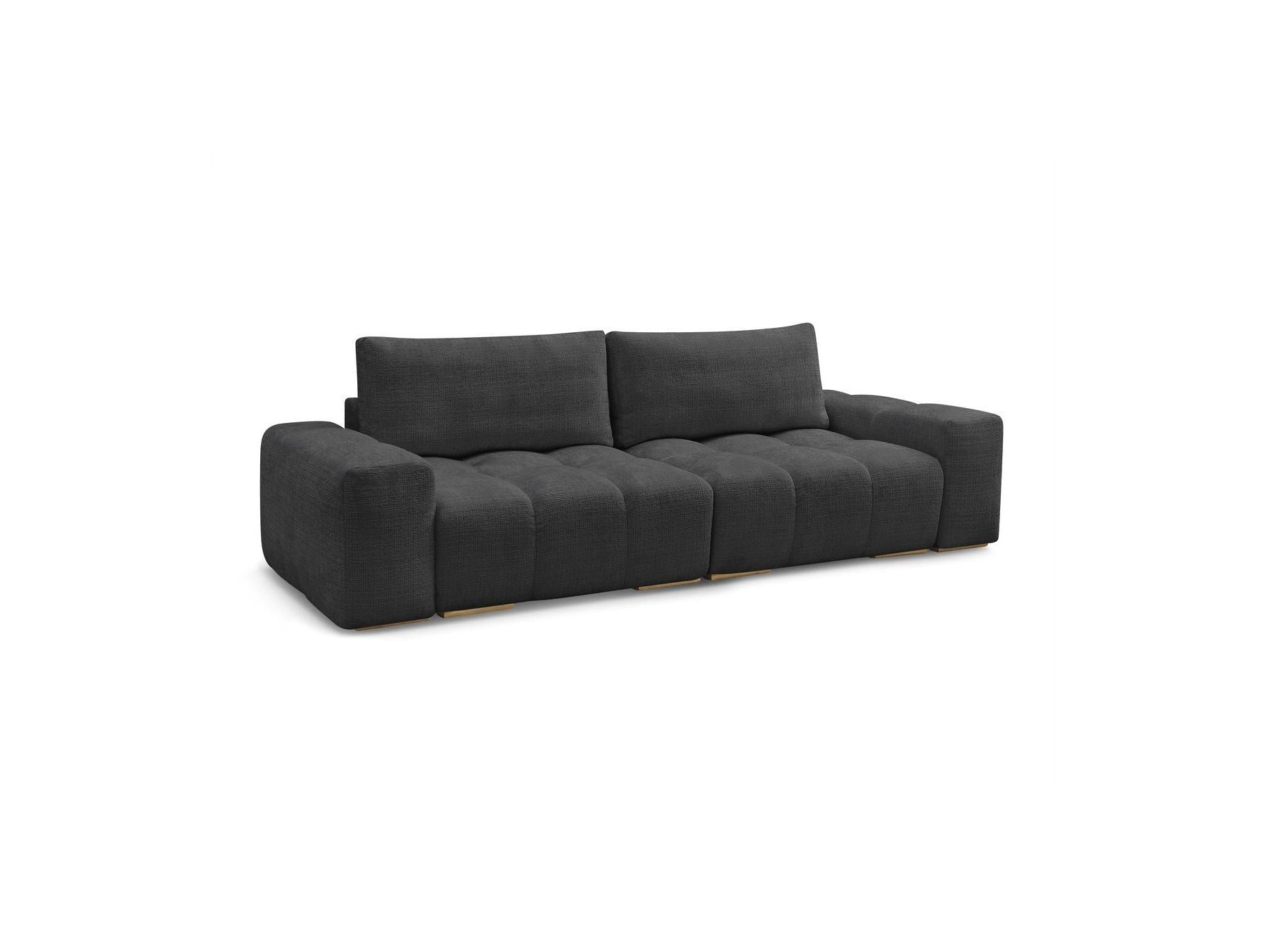 Anakin - Canapé Droit Convertible Coffre - Tissu Texturé - 2 Coussins