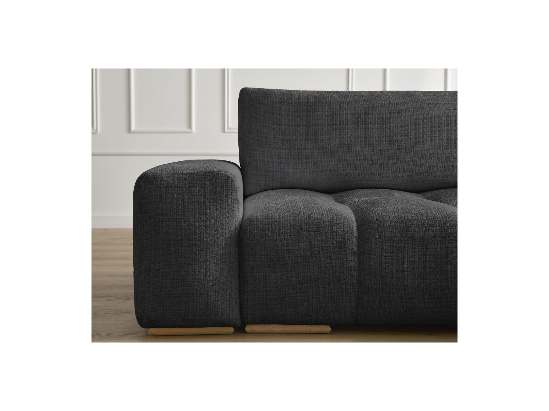 Anakin - Canapé Droit Convertible Coffre - Tissu Texturé - 2 Coussins
