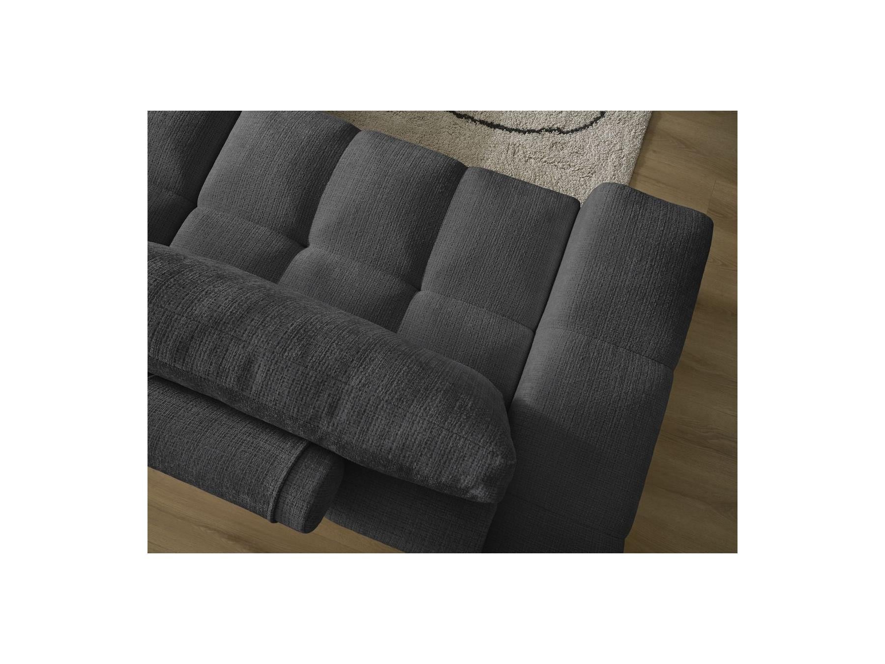Anakin - Canapé Droit Convertible Coffre - Tissu Texturé - 2 Coussins
