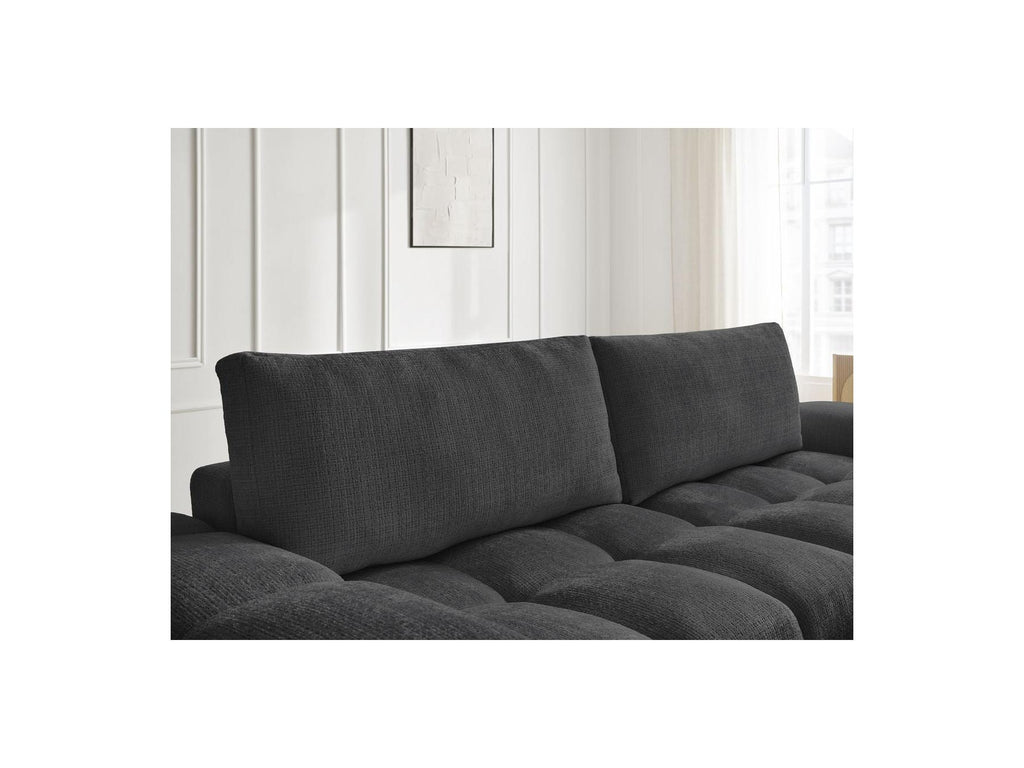 Anakin - Canapé Droit Convertible Coffre - Tissu Texturé - 2 Coussins