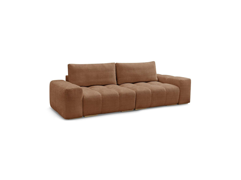 Anakin - Canapé Droit Convertible Coffre - Tissu Texturé - 2 Coussins