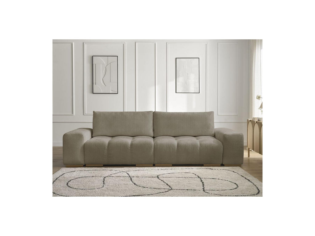 Anakin - Canapé Droit Convertible Coffre - Tissu Texturé - 2 Coussins