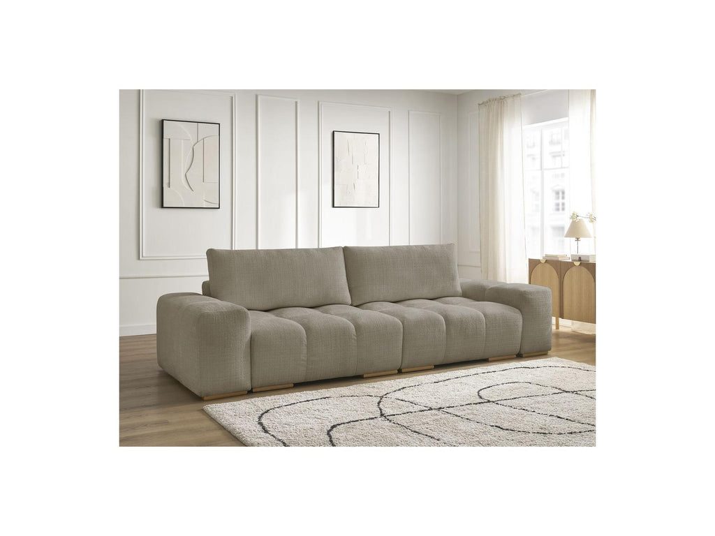 Anakin - Canapé Droit Convertible Coffre - Tissu Texturé - 2 Coussins