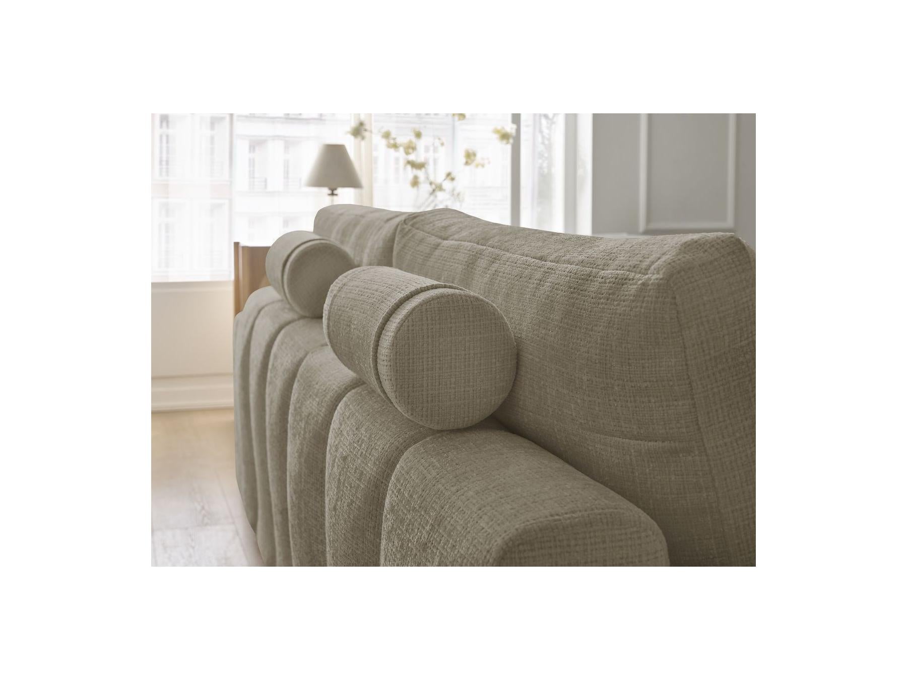 Anakin - Canapé Droit Convertible Coffre - Tissu Texturé - 2 Coussins