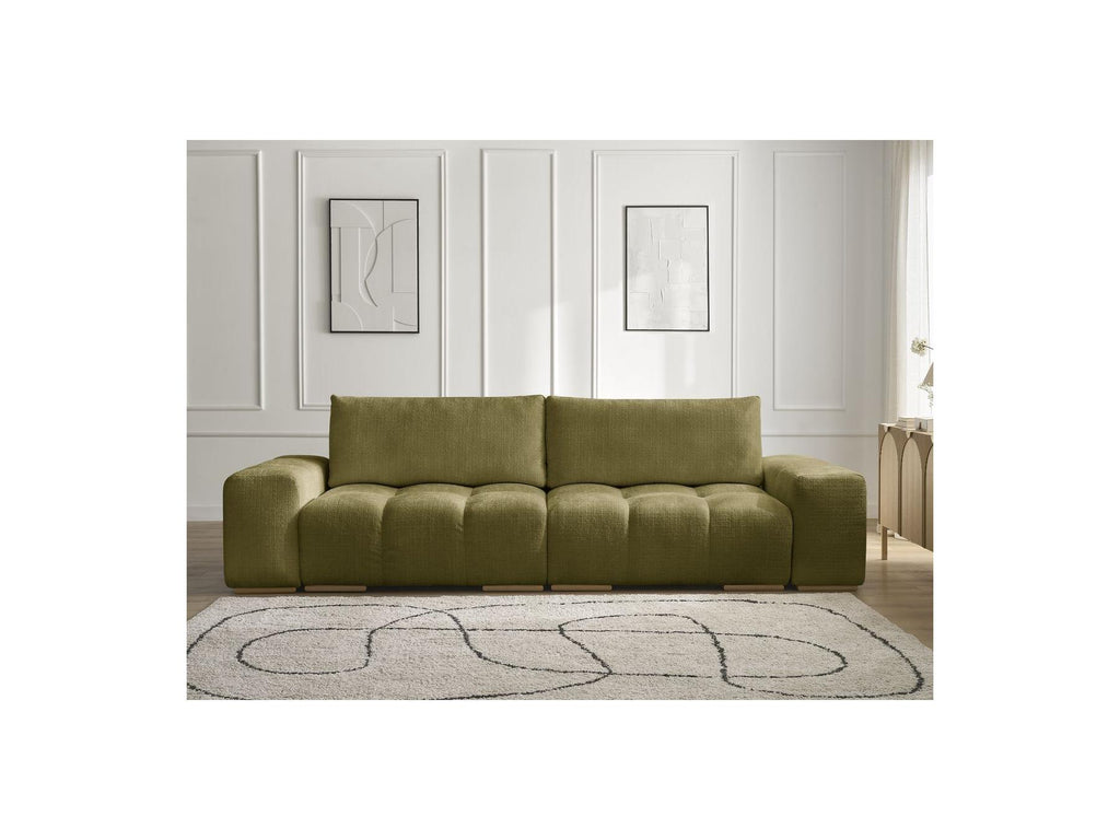 Anakin - Canapé Droit Convertible Coffre - Tissu Texturé - 2 Coussins
