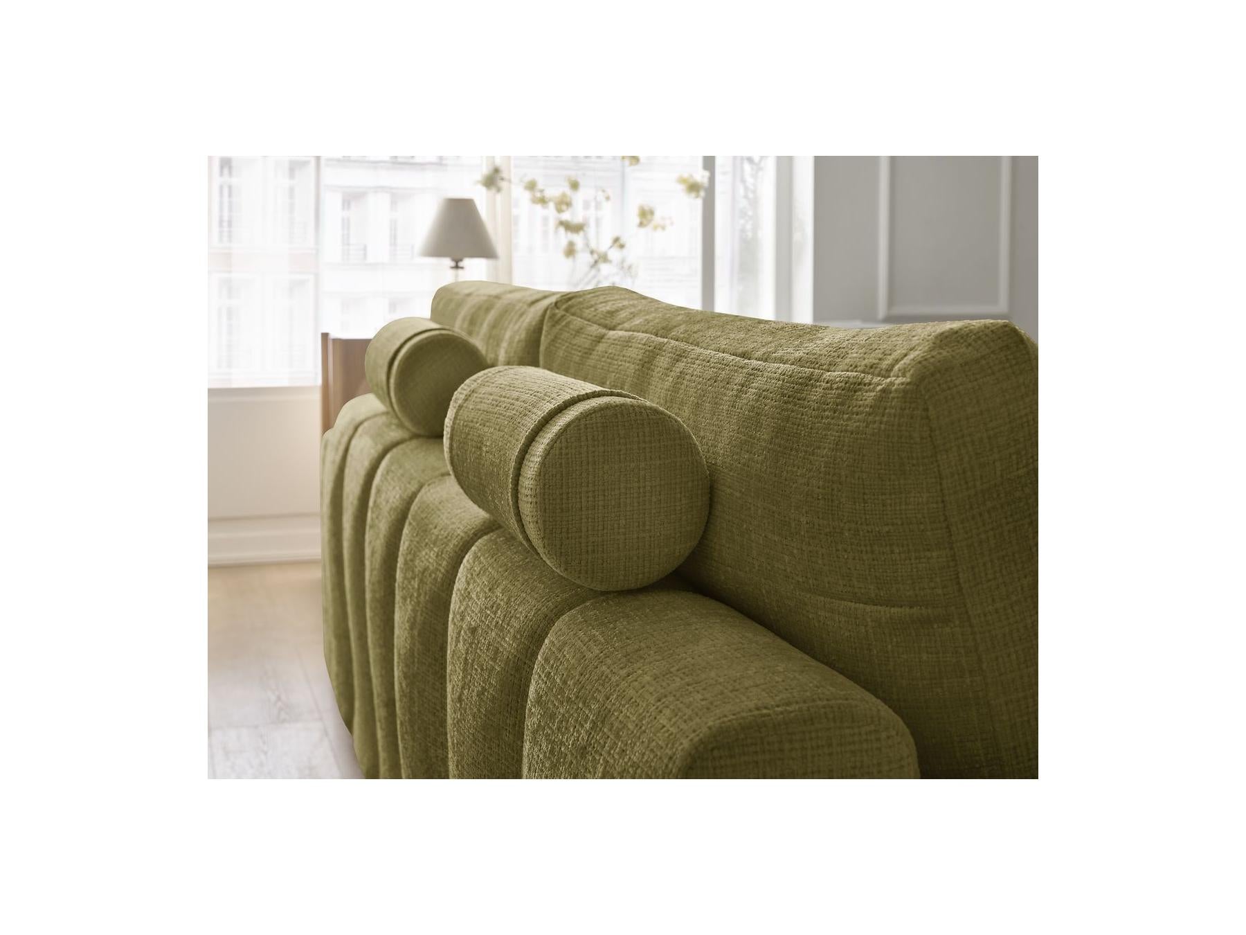 Anakin - Canapé Droit Convertible Coffre - Tissu Texturé - 2 Coussins