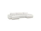 Anakin - Canapé Panoramique Convertible Coffre - Tissu Texturé - 3 Coussins