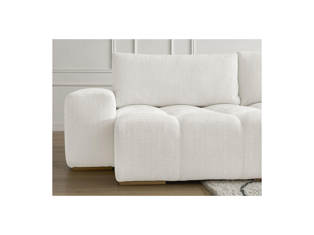 Anakin - Canapé Panoramique Convertible Coffre - Tissu Texturé - 3 Coussins