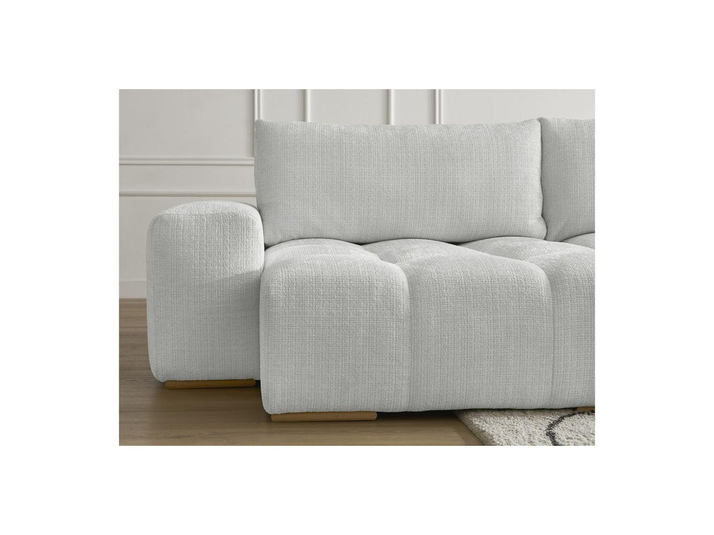 Anakin - Canapé Panoramique Convertible Coffre - Tissu Texturé - 3 Coussins