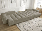 Anakin - Canapé Panoramique Convertible Coffre - Tissu Texturé - 3 Coussins