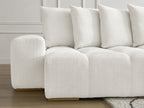 Anakin - Canapé Panoramique Fixe - Tissu Texturé - 10 Coussins