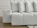 Anakin - Canapé Panoramique Fixe - Tissu Texturé - 10 Coussins