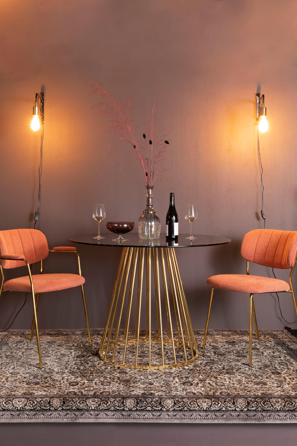 Floris - Mesa de comedor - Vidrio - Oro
