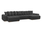 Anakin - Canapé Panoramique Fixe - Tissu Texturé - 10 Coussins