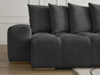 Anakin - Canapé Panoramique Fixe - Tissu Texturé - 10 Coussins