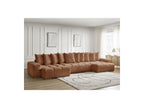 Anakin - Canapé Panoramique Fixe - Tissu Texturé - 10 Coussins