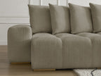 Anakin - Canapé Panoramique Fixe - Tissu Texturé - 10 Coussins