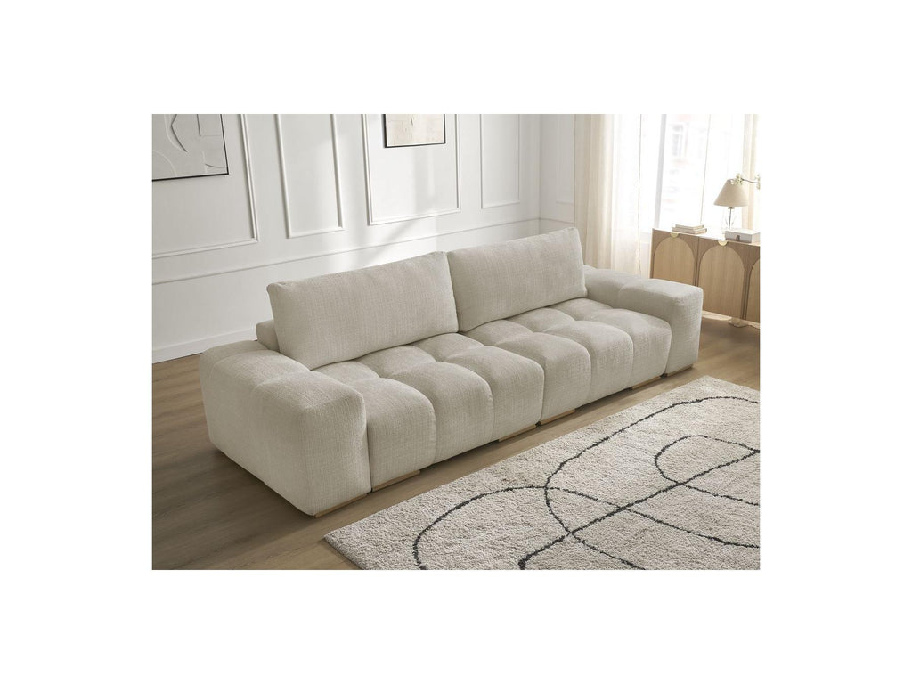 Anakin - Fixed 3-Seater Straight Sofa - Textured Fabric - 2 Cushions