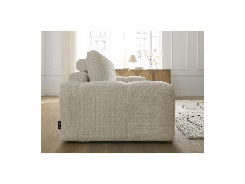Anakin - Fixed 3-Seater Straight Sofa - Textured Fabric - 2 Cushions