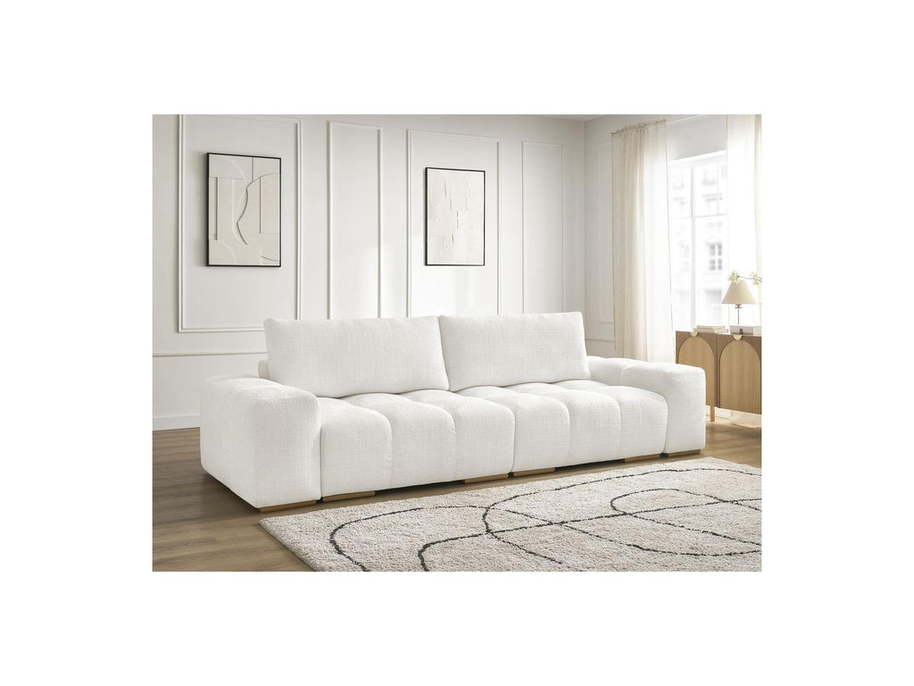 Anakin - Fixed 3-Seater Straight Sofa - Textured Fabric - 2 Cushions