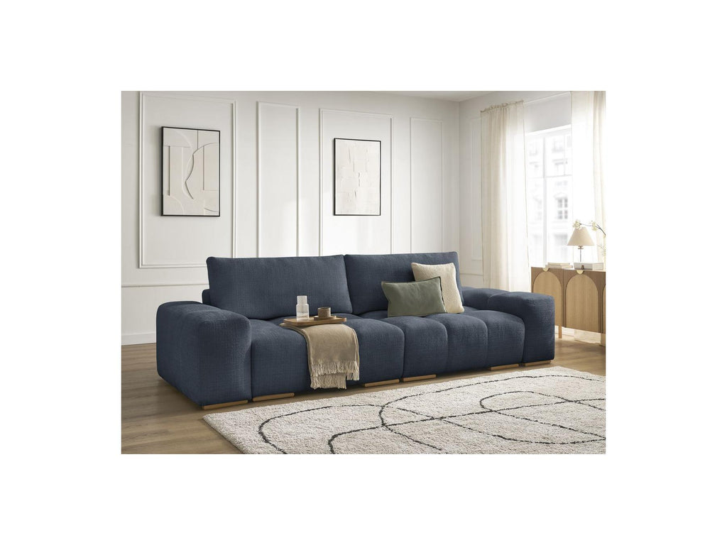 Anakin - Fixed 3-Seater Straight Sofa - Textured Fabric - 2 Cushions
