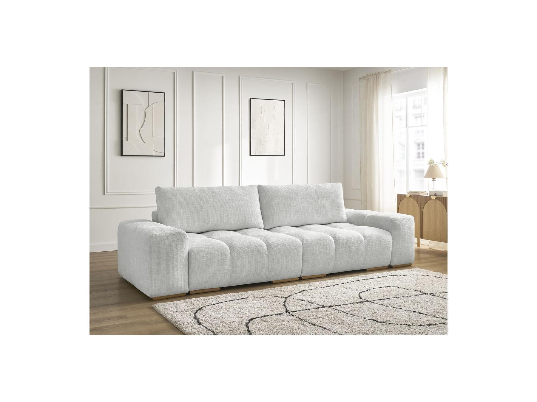 Anakin - Fixed 3-Seater Straight Sofa - Textured Fabric - 2 Cushions
