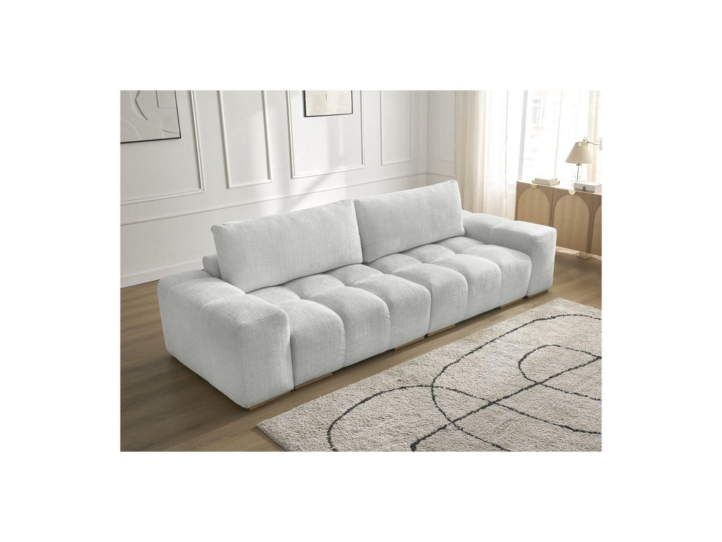 Anakin - Fixed 3-Seater Straight Sofa - Textured Fabric - 2 Cushions