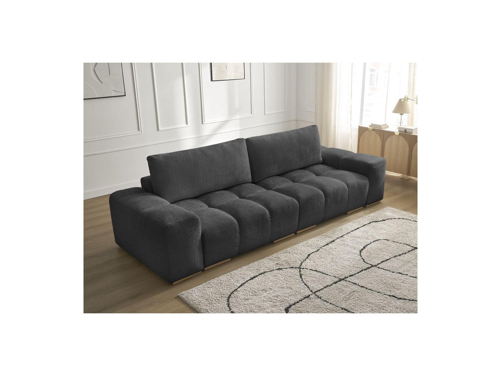 Anakin - Fixed 3-Seater Straight Sofa - Textured Fabric - 2 Cushions