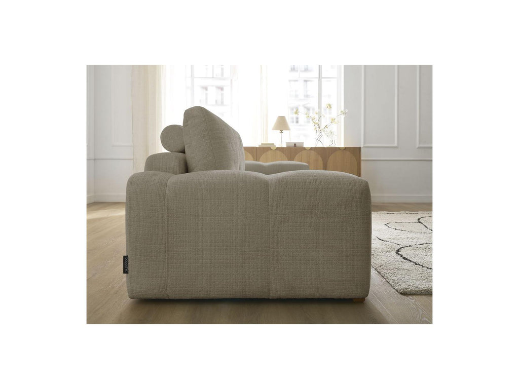 Anakin - Fixed 3-Seater Straight Sofa - Textured Fabric - 2 Cushions