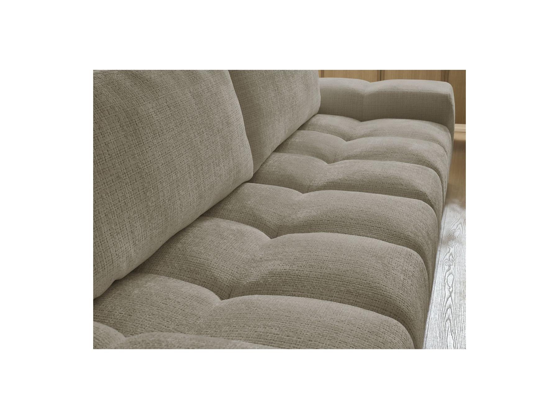Anakin - Fixed 3-Seater Straight Sofa - Textured Fabric - 2 Cushions