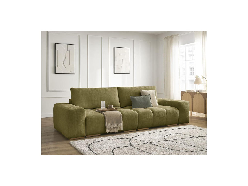 Anakin - Fixed 3-Seater Straight Sofa - Textured Fabric - 2 Cushions