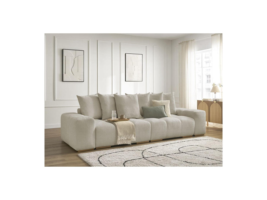 Anakin - Fixed Straight 3-Seater Sofa - Textured Fabric - 6 Cushions