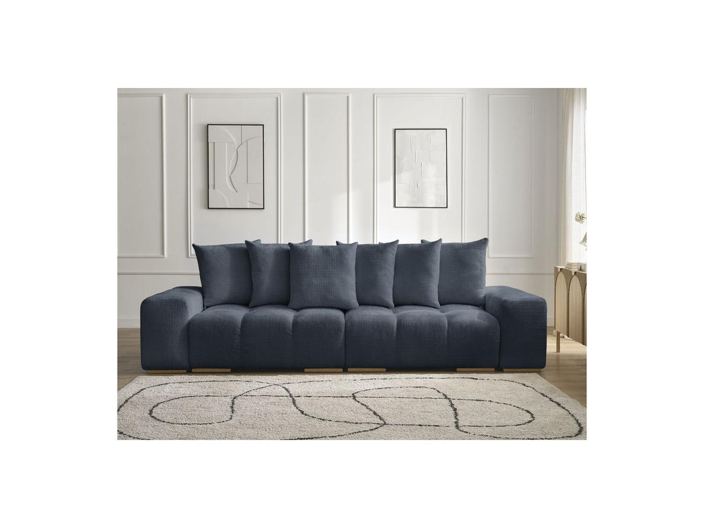 Anakin - Fixed Straight 3-Seater Sofa - Textured Fabric - 6 Cushions
