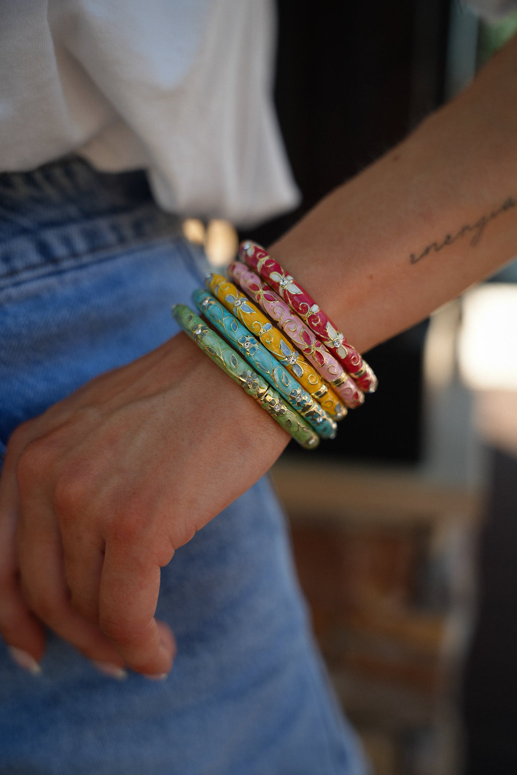 Bracciale Rigido Acciaio - Haya Rosso