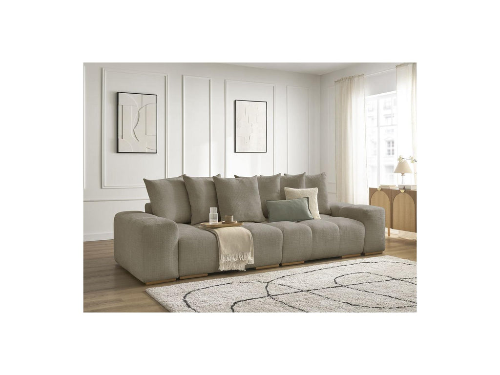 Anakin - Fixed Straight 3-Seater Sofa - Textured Fabric - 6 Cushions