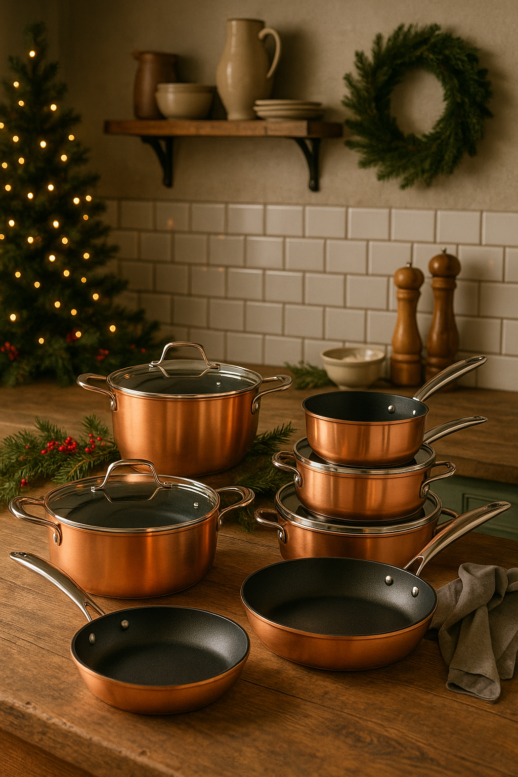 9-Piece Cookware Set - Copper