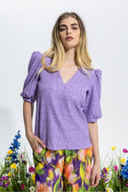 Top de jacquard Joplin malva