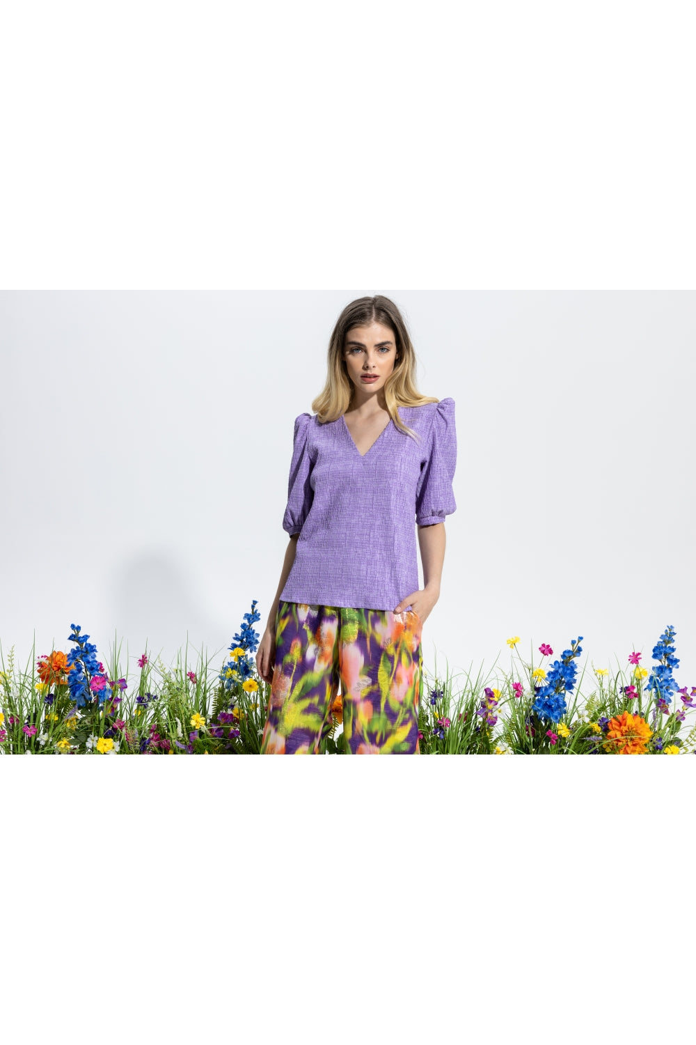 Top de jacquard Joplin malva