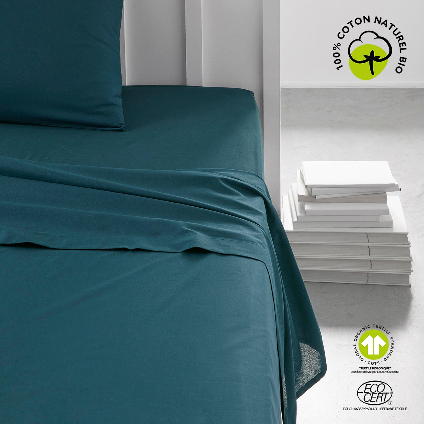Organic - Drap Plat - Bleu