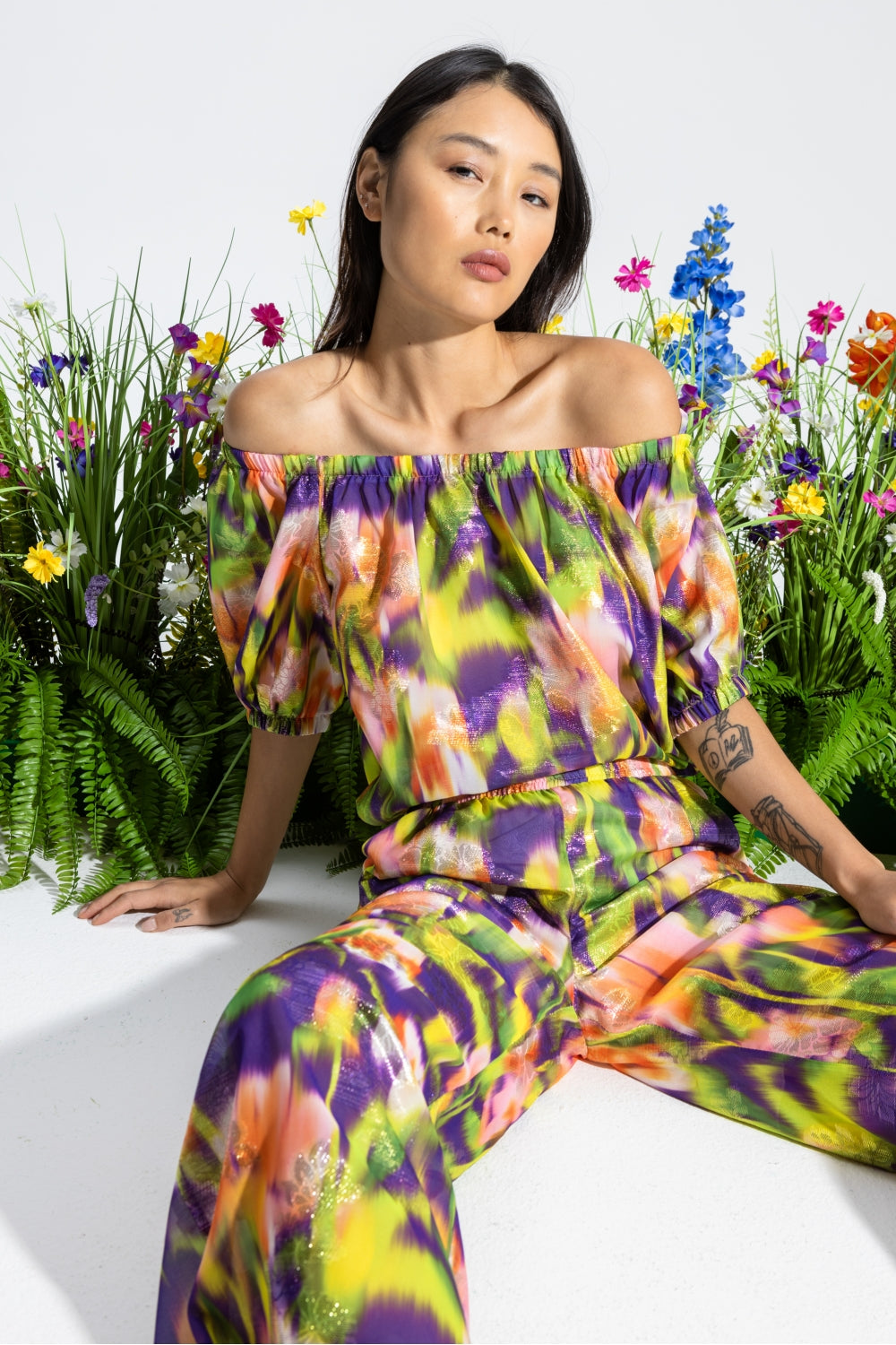 La Blouse Bardot Fuzzy Flower