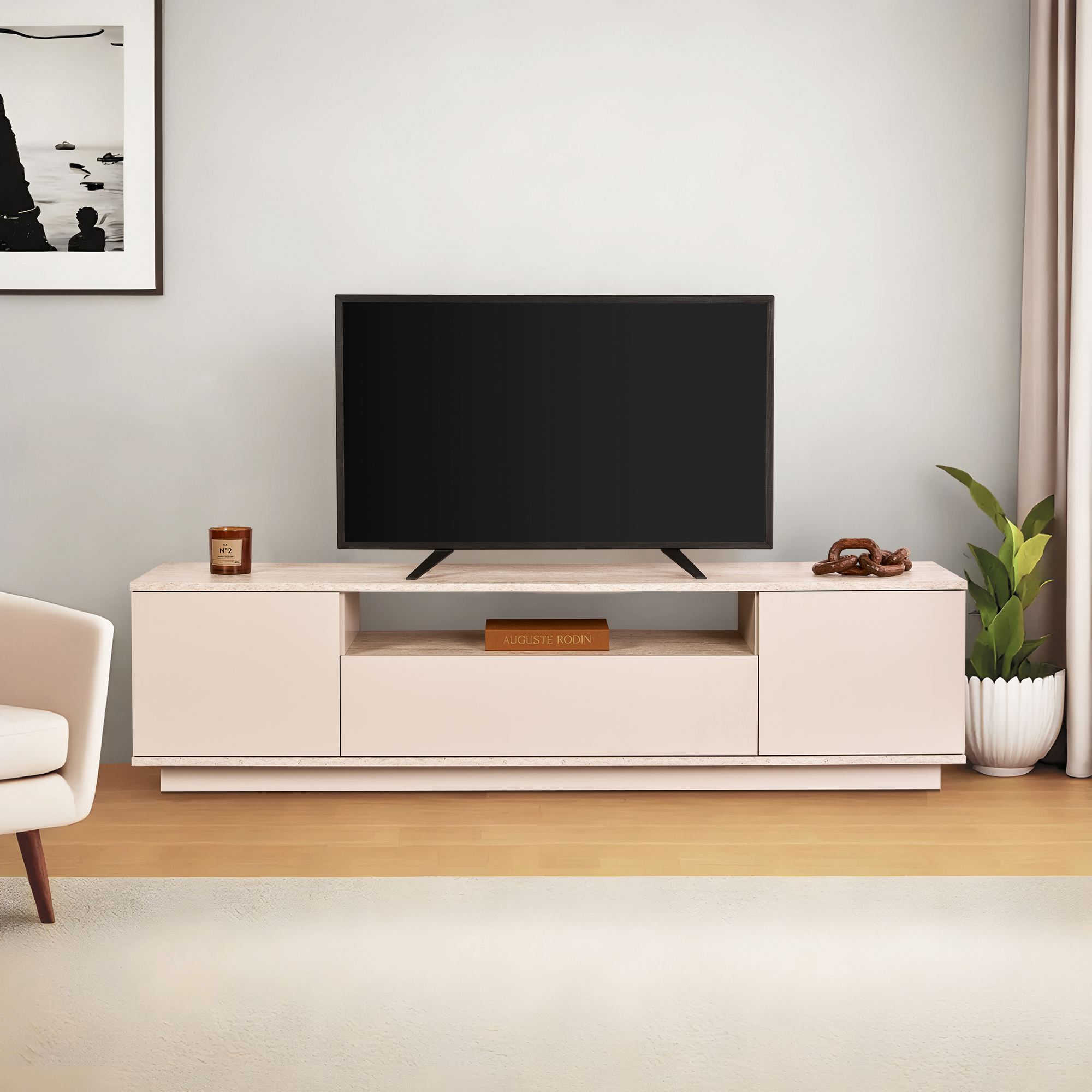 Veramont - Mueble de TV - Visón/Travertine