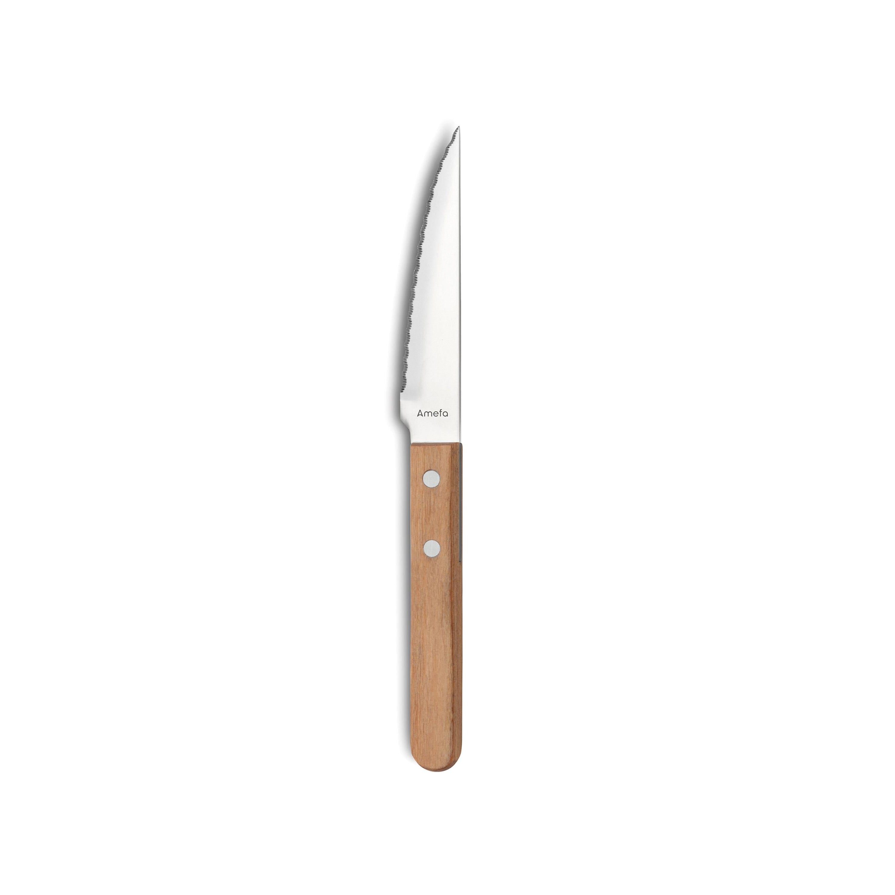 Steak Pizza - Set of 6 Knives and 6 Forks - Wood